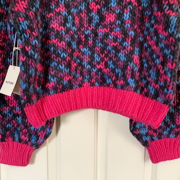MOTHER The Bell Sleeve Pullover Sweater Alpaca Wool Multi Colored SZ M - Picture 7 of 14